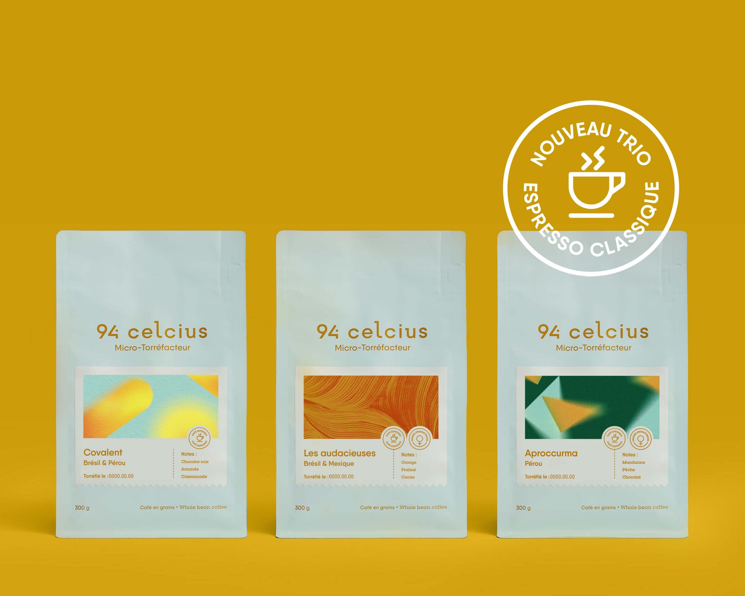 Abonnement du trio espresso classique par le torréfacteur de café de spécialité 94 celcius