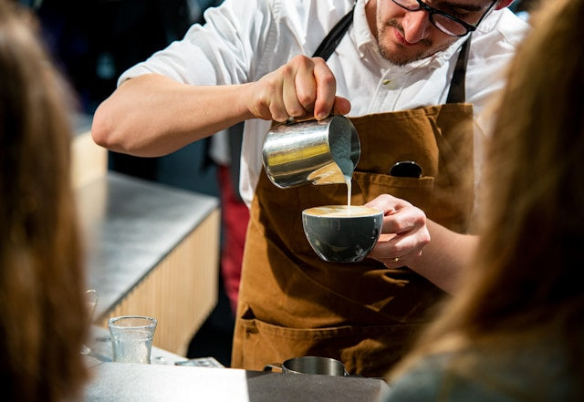 Latté préparé lors d'une compétition de Barista