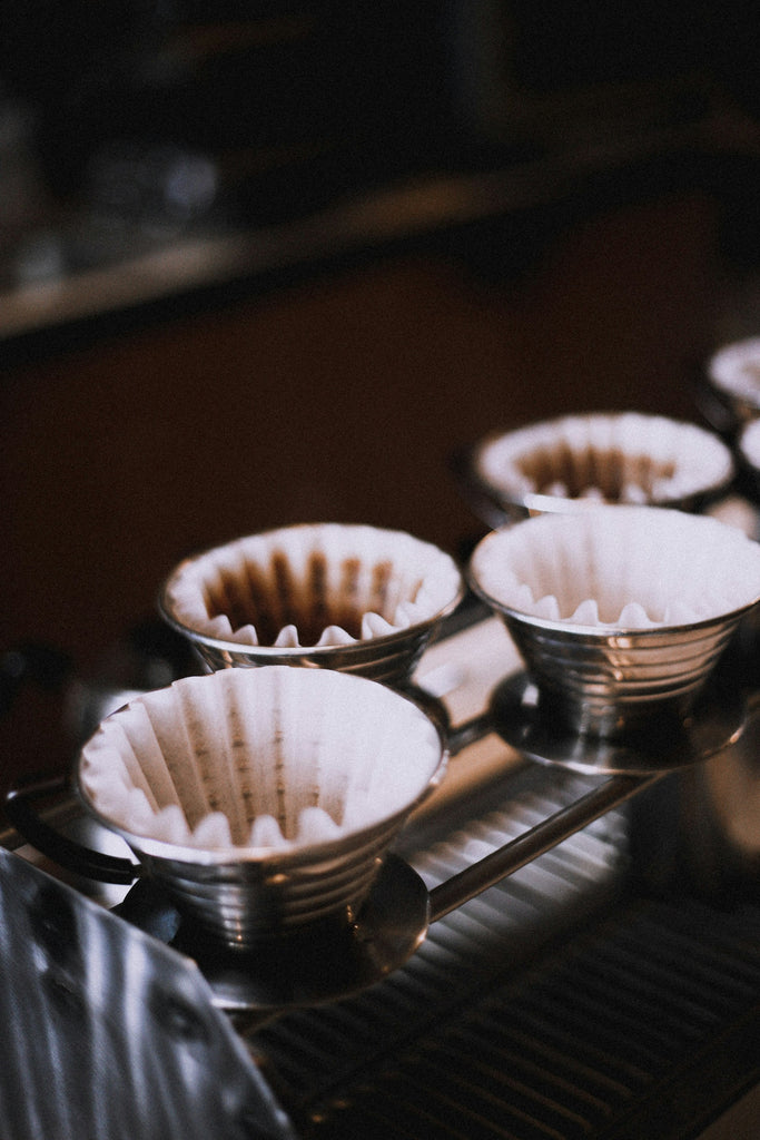 Marc de café dans un résidu d'un café filtre